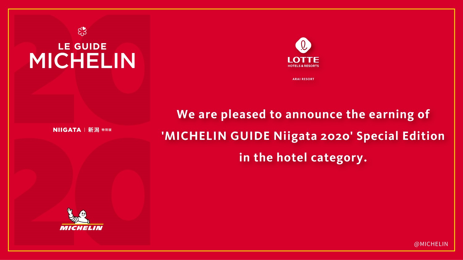 MICHELIN-GUIDE-Niigata-2020｜LOTTE ARAI RESORT